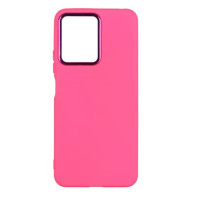 Чехол накладка Silicone Cover Metal Frame Xiaomi Redmi 12 Розовая/ Shiny Pink