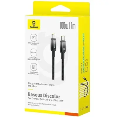 Кабель Baseus Discolor Type-C to Type-C 100w 1м Чёрный