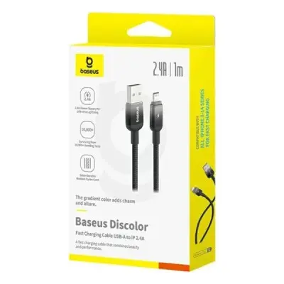 Кабель дата Baseus Pudding USB Type A - Lightning 2.4A 1м Чорний