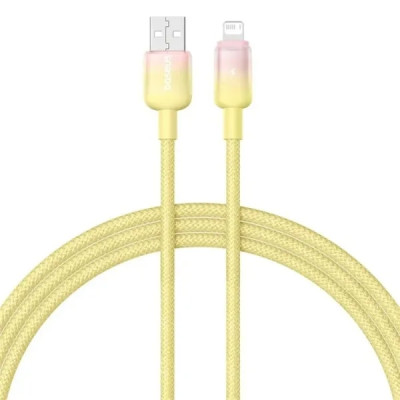 Кабель дата Baseus Discolor USB Type A - Lightning 2.4A 1м Желтый