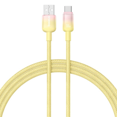 Кабель дата Baseus Discolor USB Type A - Type-C 100W 1м Желтый