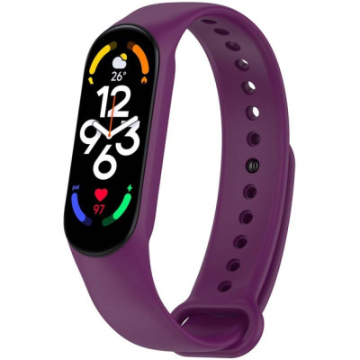 Ремінець Силікон Mi Band 3/4/5/6/7 Фіолетовий (Grape)