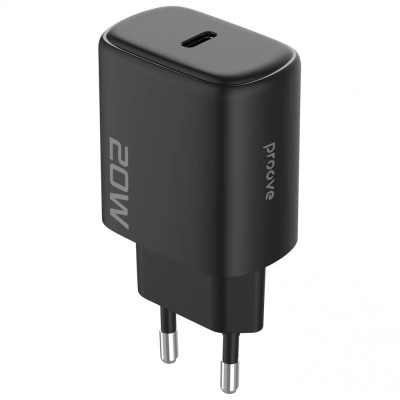 Сетевое зарядное устройство Proove Silicone Power 20W PD + Type-C to Lightning Black, Чёрный