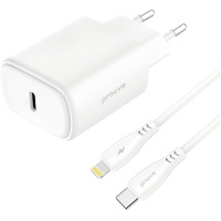 Сетевое зарядное устройство Proove Silicone Power 20W PD + Type-C to Lightning Белый Сетевое зарядное устройство Proove Silicone Power 20W PD + Type-C to Lightning Белый