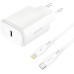Сетевое зарядное устройство Proove Silicone Power 20W PD + Type-C to Lightning Белый