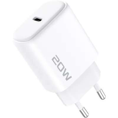 Мережевий зарядний пристрій Proove Silicone Power 2 20W PD + Type-C to Lightning Білий