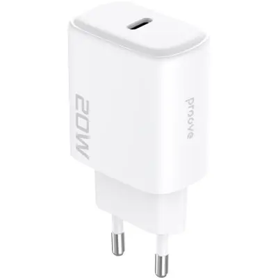 Мережевий зарядний пристрій Proove Silicone Power 2 20W PD + Type-C to Lightning Білий