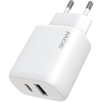 Мережевий зарядний пристрій Proove Silicone Power 2 30W PD + Type-C to Type-C Білий