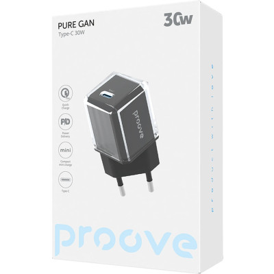 Сетевое зарядное устройство Proove Pure Gan 30W Черный