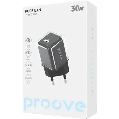 Мережевий зарядний пристрій Proove Pure Gan 30W Чорна