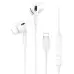 Проводные вакуумные наушники-гарнитура Usams SJ453 EP-41 Lightning In-ear Earphone White, белый
