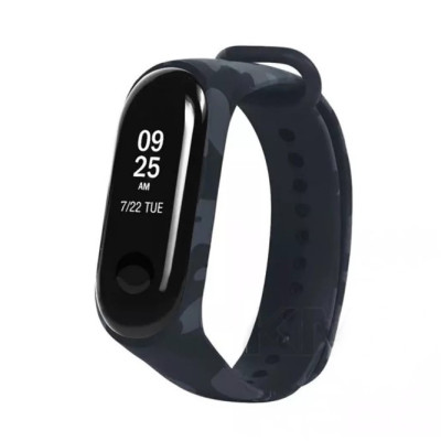 Ремінець Силікон Mi Band 3/4 Камуфляж Чорний