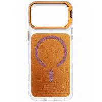 Чехол Накладка Jewel Sparkle MagSafe iPhone 17 Pro Max Оранжевая