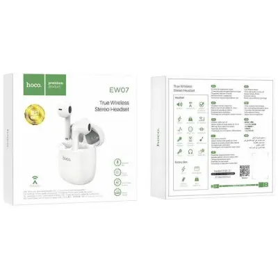 Беспроводные наушники Hoco Leader True Wireless BT Headset EW07 White, белый Беспроводные наушники Hoco Leader True Wireless BT Headset EW07 White, белый