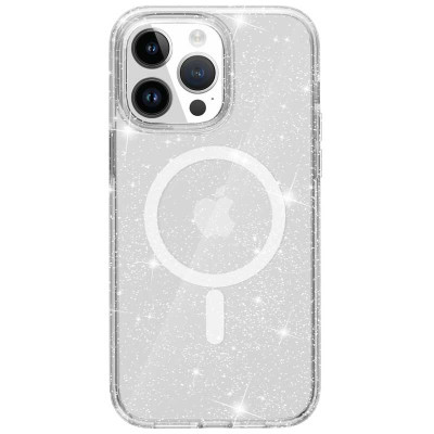 Чехол накладка Galaxy Sparkle MagSafe iPhone 15 Pro Прозрачная