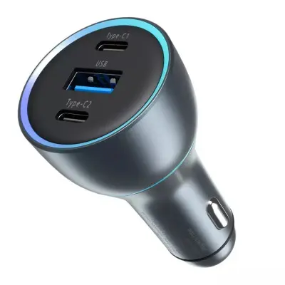 Автомобільний зарядний пристрій Proove Super (USB+2Type-C) 130W Grey, Cірий Автомобільний зарядний пристрій Proove Super (USB+2Type-C) 130W Grey, Cірий
