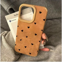 Чехол Накладка Luxury Matte Leather iPhone 13 Pro Коричневая / Сердце Чехол Накладка Luxury Matte Leather iPhone 13 Pro Коричневая / Сердце