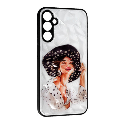 Чехол накладка Prisma Ladies Samsung A245 (A24) Девушка в шляпе