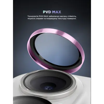 Захисне скло на камеру ArmorStandart Black Icon  iPhone 16/16 Plus Рожевий