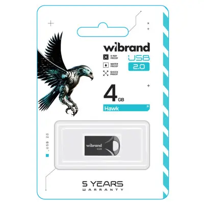 Флеш пам'ять USB 4Gb Wibrand Hawk USB 2.0 Чорна