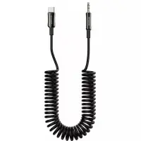 Кабель AUX Proove Steel Spring 1м Черный (3.5 male to Type-C)