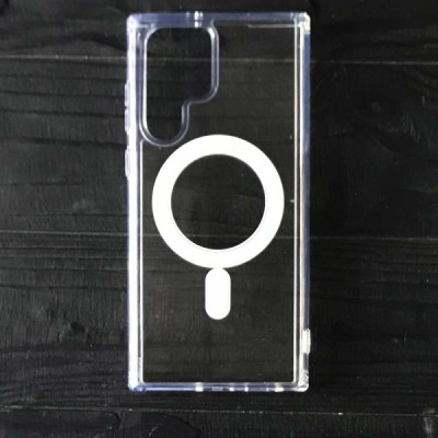 Чехол накладка Clear MagSafe Samsung S918 S23 Ultra Прозрачная