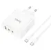 Сетевое зарядное устройство Hoco N30 65W 1USB+ 2USB-С + Кабель Type-C to Type-C White, Белый Сетевое зарядное устройство Hoco N30 65W 1USB+ 2USB-С + Кабель Type-C to Type-C White, Белый