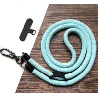 Шнурок NEW 8mm з карабіном + Тримач (універсальний) Голубой