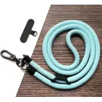 Шнурок NEW 8mm з карабіном + Тримач (універсальний) Блакитний