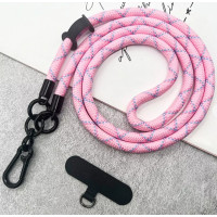 Шнурок NEW 8mm з карабіном + Тримач (універсальний) Розовый Pink Mix