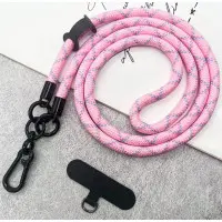 Шнурок NEW 8mm з карабіном + Тримач (універсальний) Рожевий Pink Mix