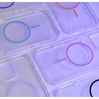 Чехол Накладка Clear Magnetic (Color Slim MS) iPhone 13 Черная