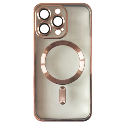 Чохол накладка Metal MagSafe  iPhone 15 Pro Max Рожеве Золото