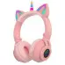 Беспроводные наушники LED UNICORN (STN27K) Pink, Розовые