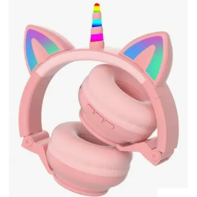 Беспроводные наушники LED UNICORN (STN27K) Pink, Розовые Беспроводные наушники LED UNICORN (STN27K) Pink, Розовые