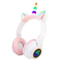 Беспроводные наушники LED UNICORN (STN27K) Белые