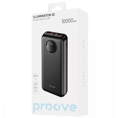 Универсальная мобильная батарея Повербанк Proove Illuminator SE 10000mAh 22.5W Черный
