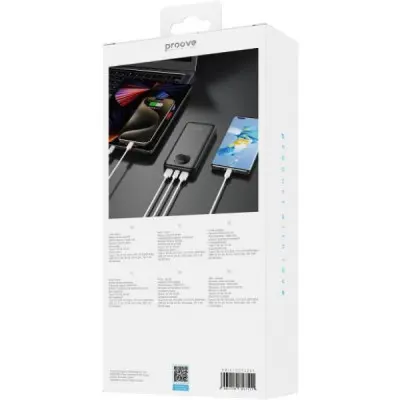 Универсальная мобильная батарея Повербанк Proove Illuminator SE 10000mAh 22.5W Черный Универсальная мобильная батарея Повербанк Proove Illuminator SE 10000mAh 22.5W Черный