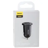 Автомобильное зарядное устройство Baseus Grain Pro 2USB Black, Чёрный