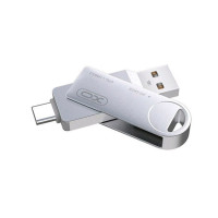 Флеш пам\'ять USB 32Gb XO DK03 USB3.0+Type-C Silver, Срібний Флеш пам\'ять USB 32Gb XO DK03 USB3.0+Type-C Silver, Срібний