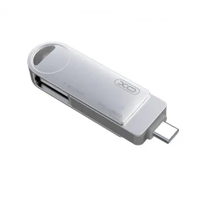 Флеш память USB 32Gb XO DK03 USB3.0+Type-C Silver, Серебристый