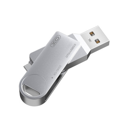 Флеш пам\'ять USB 32Gb XO DK03 USB3.0+Type-C Silver, Срібний