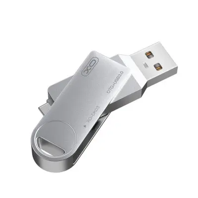 Флеш память USB 32Gb XO DK03 USB3.0+Type-C Silver, Серебристый