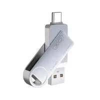 Флеш память USB 64Gb XO DK03 USB3.0+Type-C Silver, Серебристый
