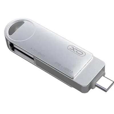 Флеш память USB 64Gb XO DK03 USB3.0+Type-C Silver, Серебристый