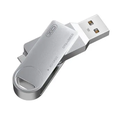 Флеш память USB 64Gb XO DK03 USB3.0+Type-C Silver, Серебристый
