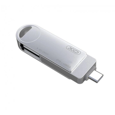 Флеш пам\'ять USB 128Gb XO DK03 USB3.0+Type-C Silver, Срібний