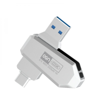 Флеш память USB 64Gb XO U50 USB3.0+Type-C Silver, Серебристый Флеш память USB 64Gb XO U50 USB3.0+Type-C Silver, Серебристый