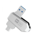 Флеш память USB 64Gb XO U50 USB3.0+Type-C Silver, Серебристый