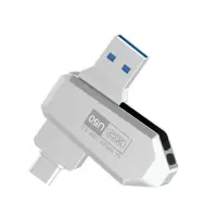 Флеш пам\'ять USB 128Gb XO U50 USB3.0+Type-C Silver, Срібний